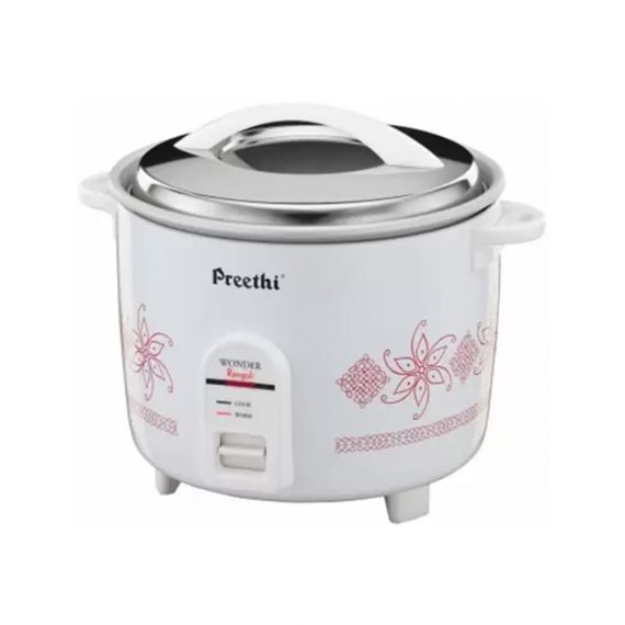 Preethi RC-321 2.2-Litre Double Pan Electric Rice Cooker (2.2 L, White & Red) 1