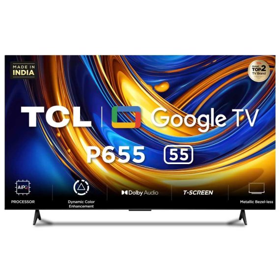 TCL 139.7 cm (55 inch) Ultra HD Google TV, 55P655