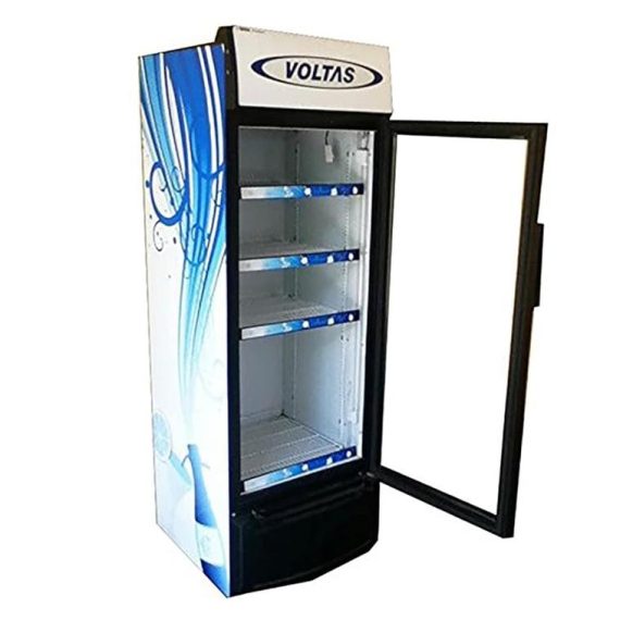 Voltas VC450 Visi Cooler – 450L, Single Door, Black, Metallic Grey.