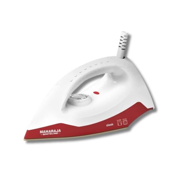 Maharaja Whiteline Sleek Dry Iron, 1000W (White & Cherry Red), Standard (Sleek/DI-129)