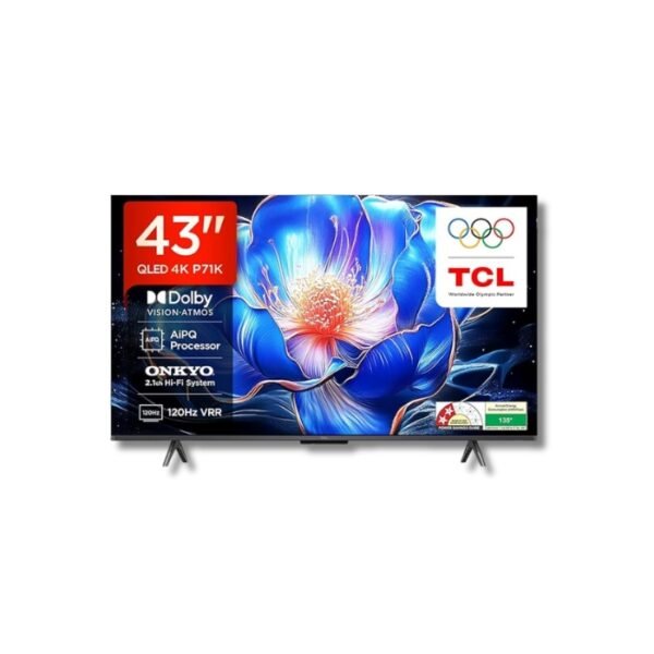 TCL 108 cm (43 inches) 4K Ultra HD Smart QLED Google TV (43P71K)