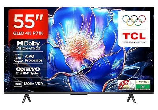 TCL (55 inches) 4K Ultra HD Smart QLED Google TV 55P71K