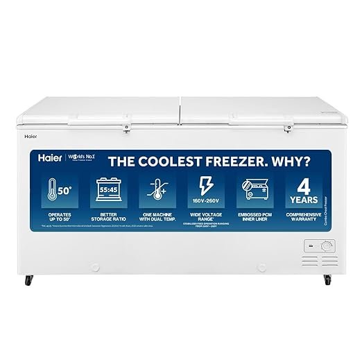 Haier HFC-385CM5, Double Door Combo Freezer (Half Cooler & Half Freezer Combo)