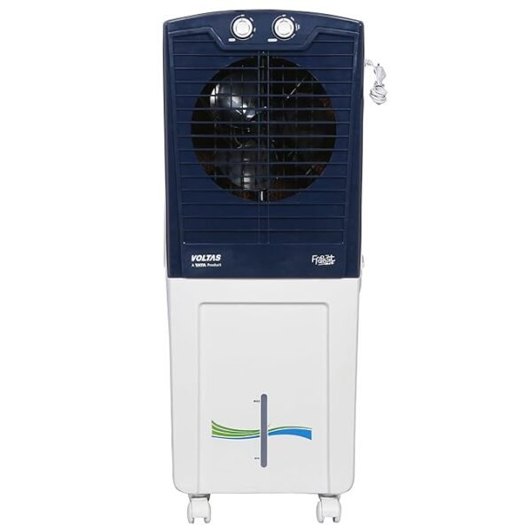 Voltas Frost Air 45, Inverter Air Cooler For Home, with Swing Control (45 Litre Capacity, Water Level Indicator, Honey Comb Cooling Media, White and Blue)