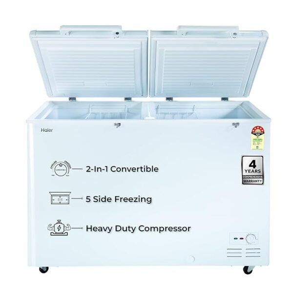 Haier HFC-400DM5, 5 Star Rating Double Door Convertible Deep Freezer