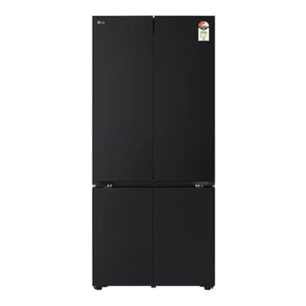 LG 610 L French Door Refrigerator Fresh Converter, Wi-Fi Convertible DoorCooling, (GV-B25FFGMB) — Black Glass Finish