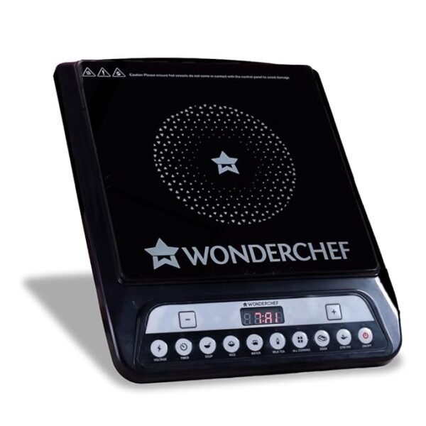 Wonderchef Power 1400W Induction Cooktop with 11 Preset Functions, Push Touch Control Button Induction Cooktop (Black)
