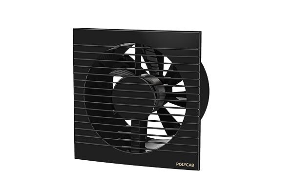 Polycab Freshner Axial 150mm Air Exhaust fan, Ventilation fan for Kitchen, Bathroom, High Speed,Noiseless, (Black)