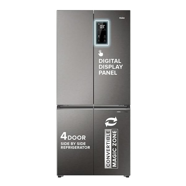 Haier 520L 3 Star Lumiere French Door 4-Door Side by Side Frost Free Refrigerator (HRB-600IS, Inox Steel)