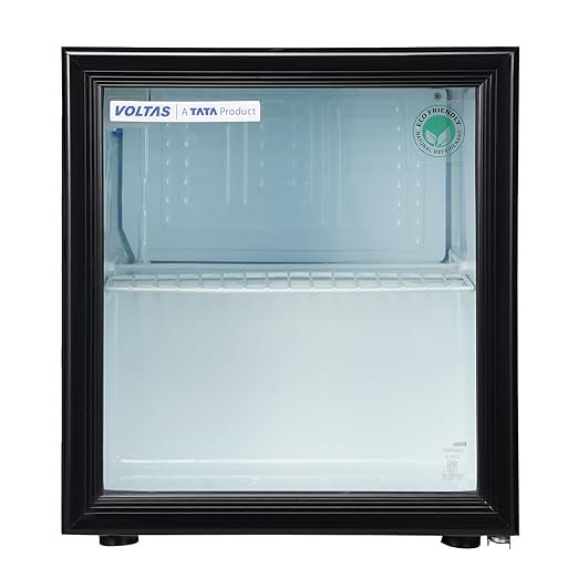 Voltas 50 Litres, Counter Top Glass Door Mini Bar/Visi Cooler, With Antibacterial Gasket (VC GT 50, Black)