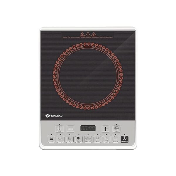 Bajaj Majesty ICX Pearl 1900W Induction Cooktop with Pan sensor and Voltage Pro Technology, Black