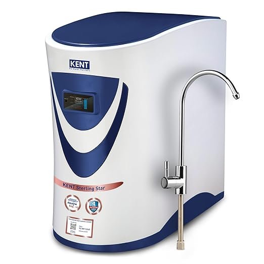 KENT Sterling Star Under the Counter RO Water Purifier, RO+UV+UF+Alkaline+Copper+TDS Control, 6L Tank, 20 LPH, Digital Display of Purity