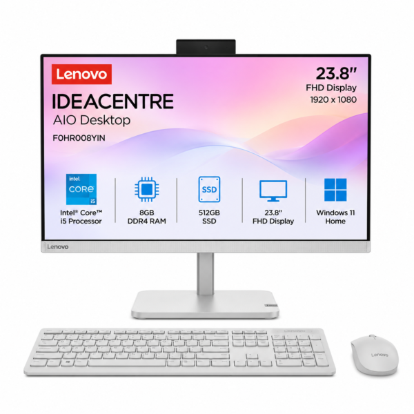 Lenovo IdeaCentre AIO Desktop Intel Core i5, 8GB RAM, 512GB SSD - F0HR008YIN