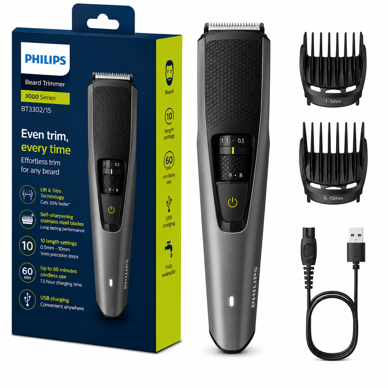 Philips Beard Trimmer Series 3000 BT3302/15