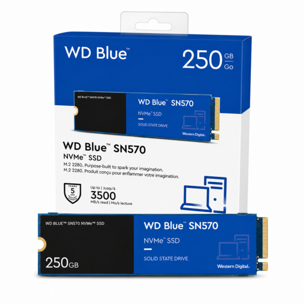 WD Blue SN570 NVMe SSD 250GB - M.2 PCIe Gen3 (WDS250G3B0C)